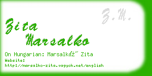 zita marsalko business card